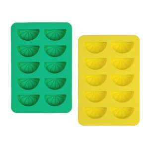 HHC140UK The Dotty Citrus Wedge Ice Trays - Set of 2 Yellow Green